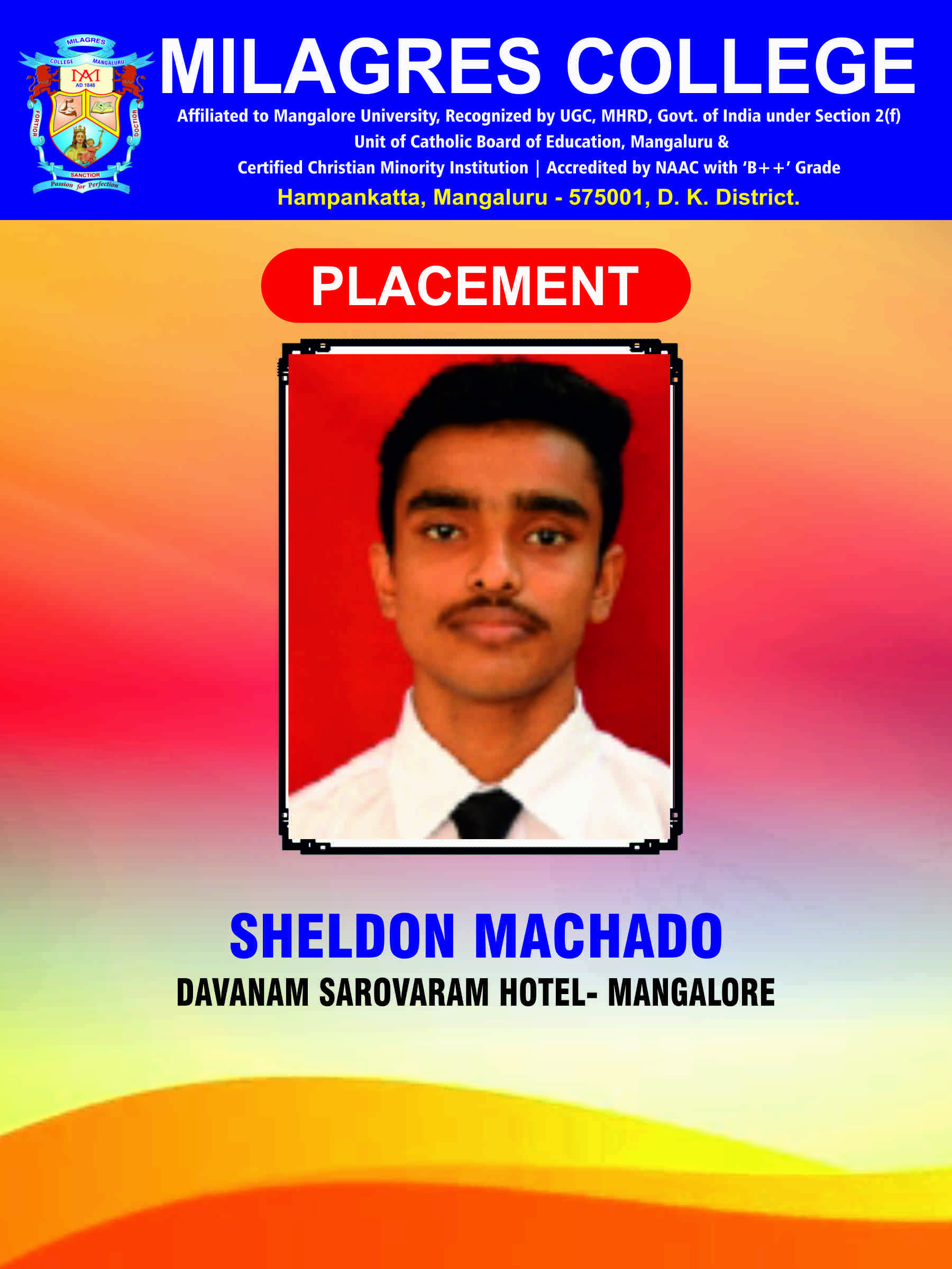 Successfully placed student